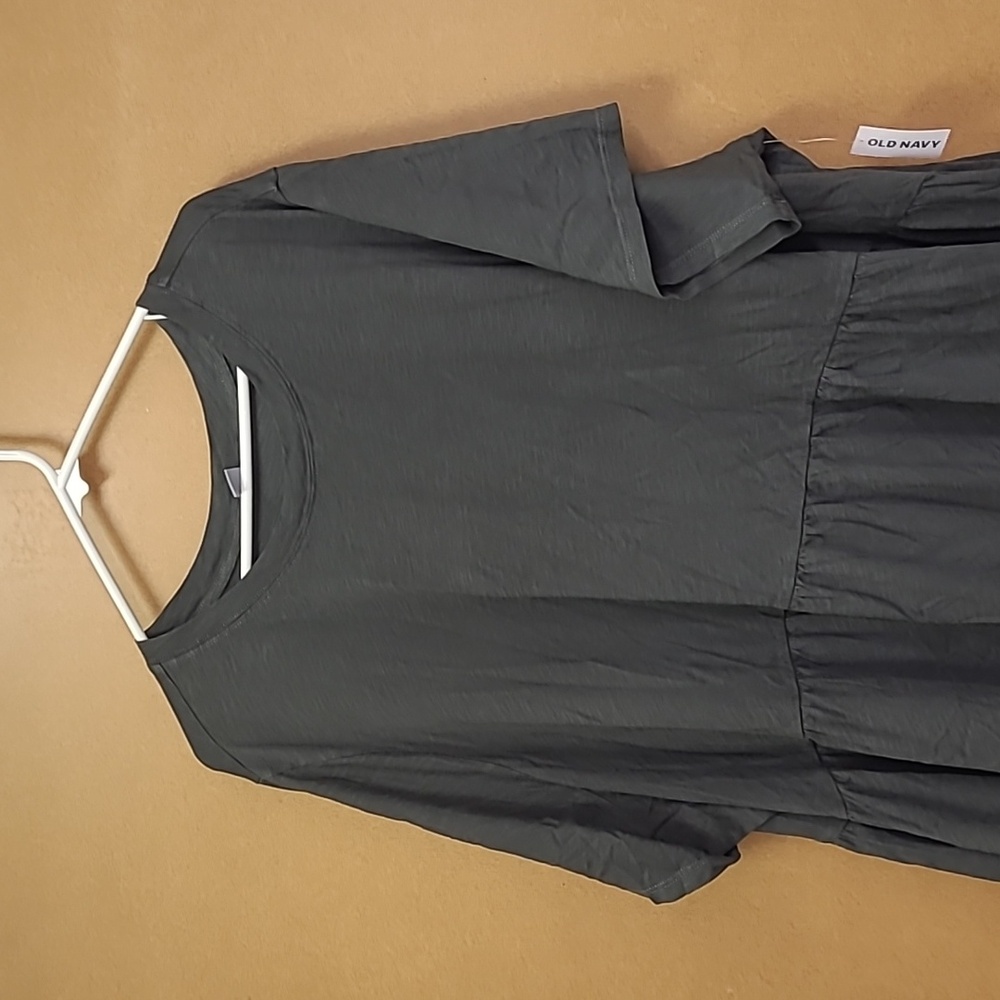 Old Navy Size 4X Charcoal Grey Tiered Midi T-Shirt Dress - Picture 5 of 11